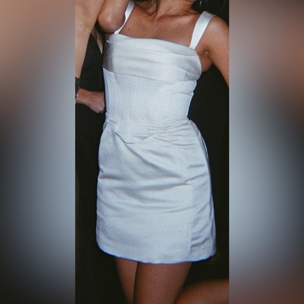 Meshki White Satin Corset Mini Dress - Picture 6 of 8